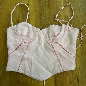 White Fox Pink Floral Corset Top